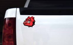 Red Left Facing Bulldog Sticker