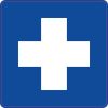 StickerTalk Blue Medical Cross Magnet, 5 inches x 5 inches