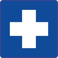 StickerTalk Blue Medical Cross Magnet, 5 inches x 5 inches