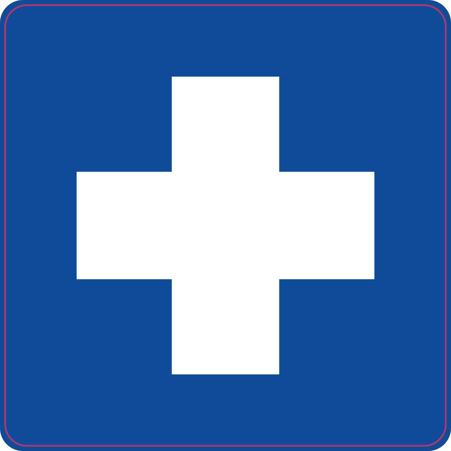 StickerTalk Blue Medical Cross Magnet, 5 inches x 5 inches