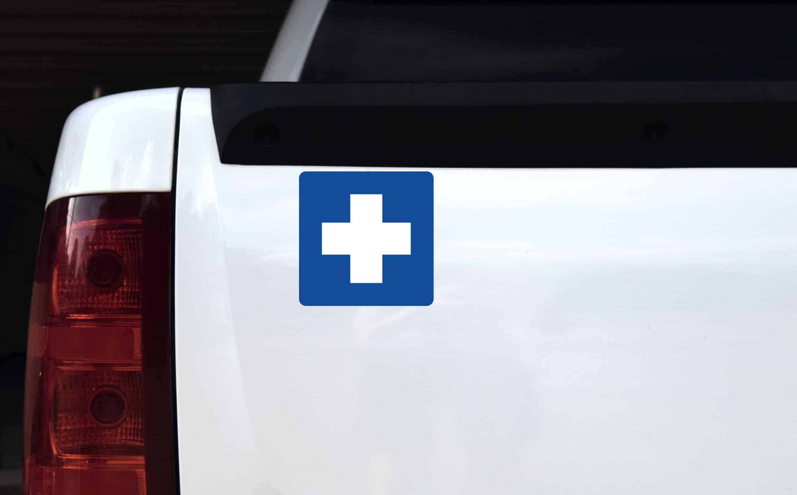 StickerTalk Blue Medical Cross Magnet, 5 inches x 5 inches - Image 3