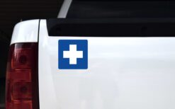 Blue Medical Cross Sticker