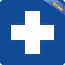 Alternative view of StickerTalk Blue Medical Cross Sticker, 5 inches x 5 inches