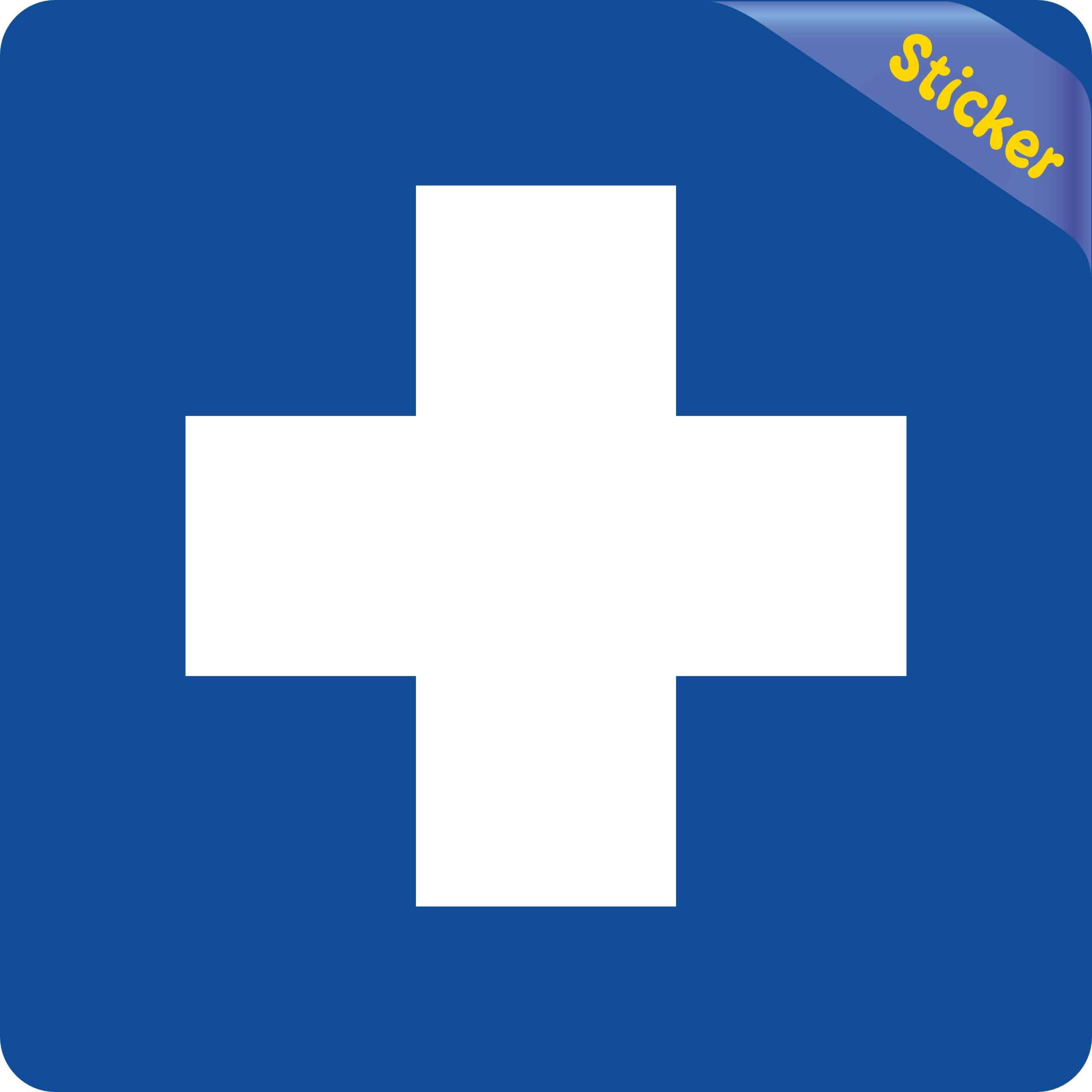 StickerTalk Blue Medical Cross Sticker, 5 inches x 5 inches - Image 2