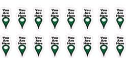 Green You Are Here Pointer Stickers