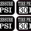 30 PSI Tire Pressure Stickers