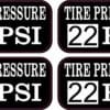 22 PSI Tire Pressure Stickers