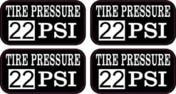 22 PSI Tire Pressure Stickers