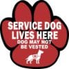 Service Dog Lives Here Sticker
