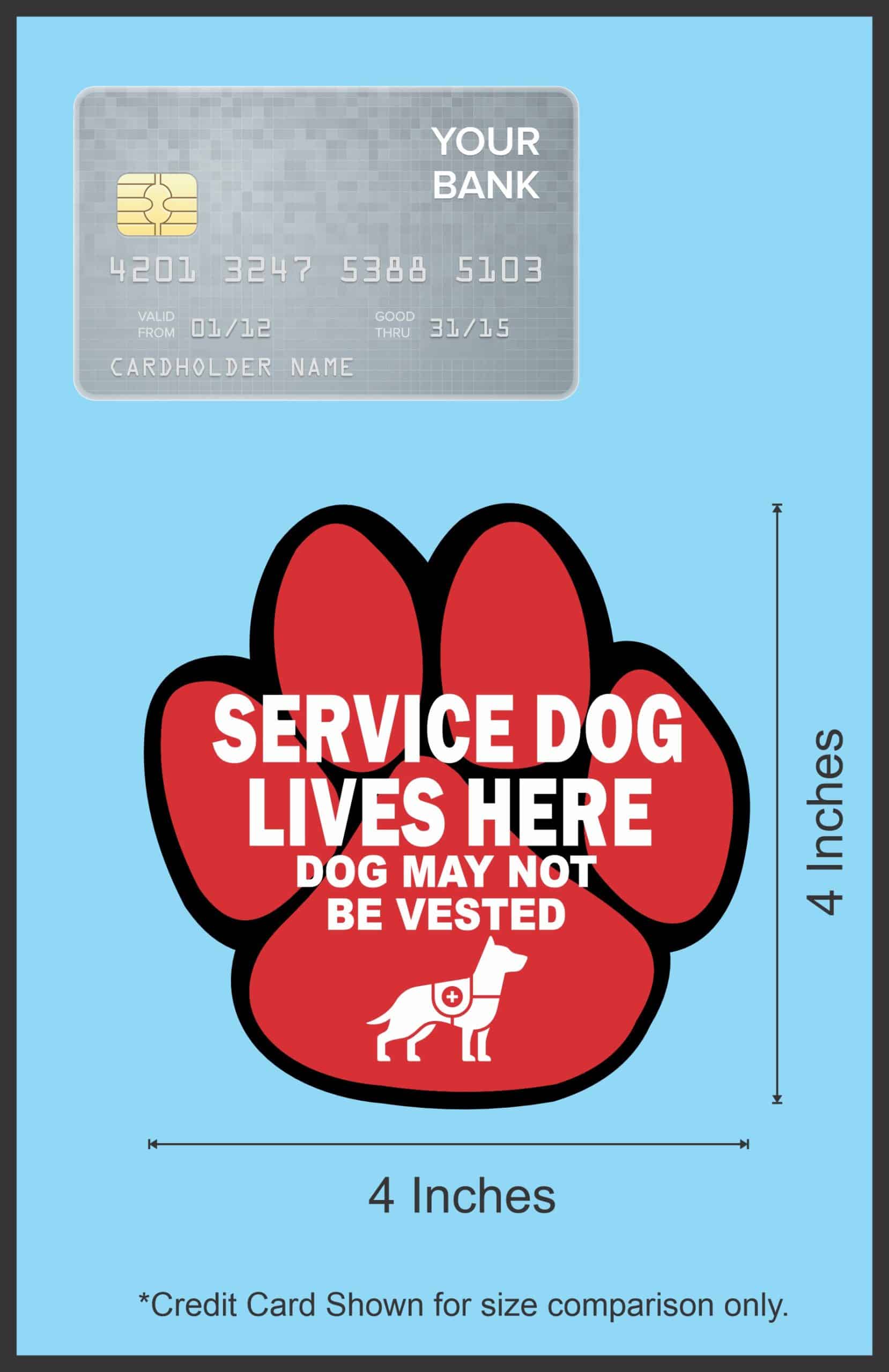 StickerTalk Service Dog Lives Here Sticker, 4 inches x 4 inches - Image 5