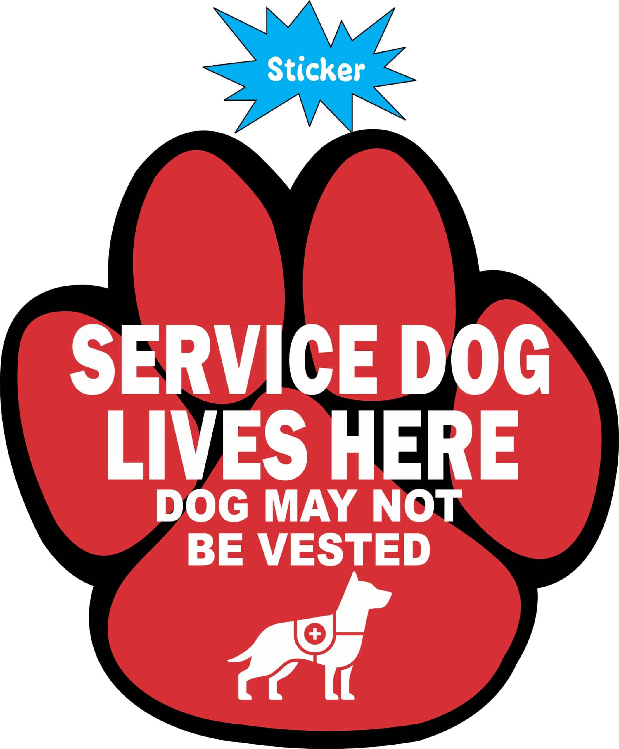 StickerTalk Service Dog Lives Here Sticker, 4 inches x 4 inches - Image 3