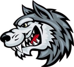 Left-Facing Wolf Mascot Sticker