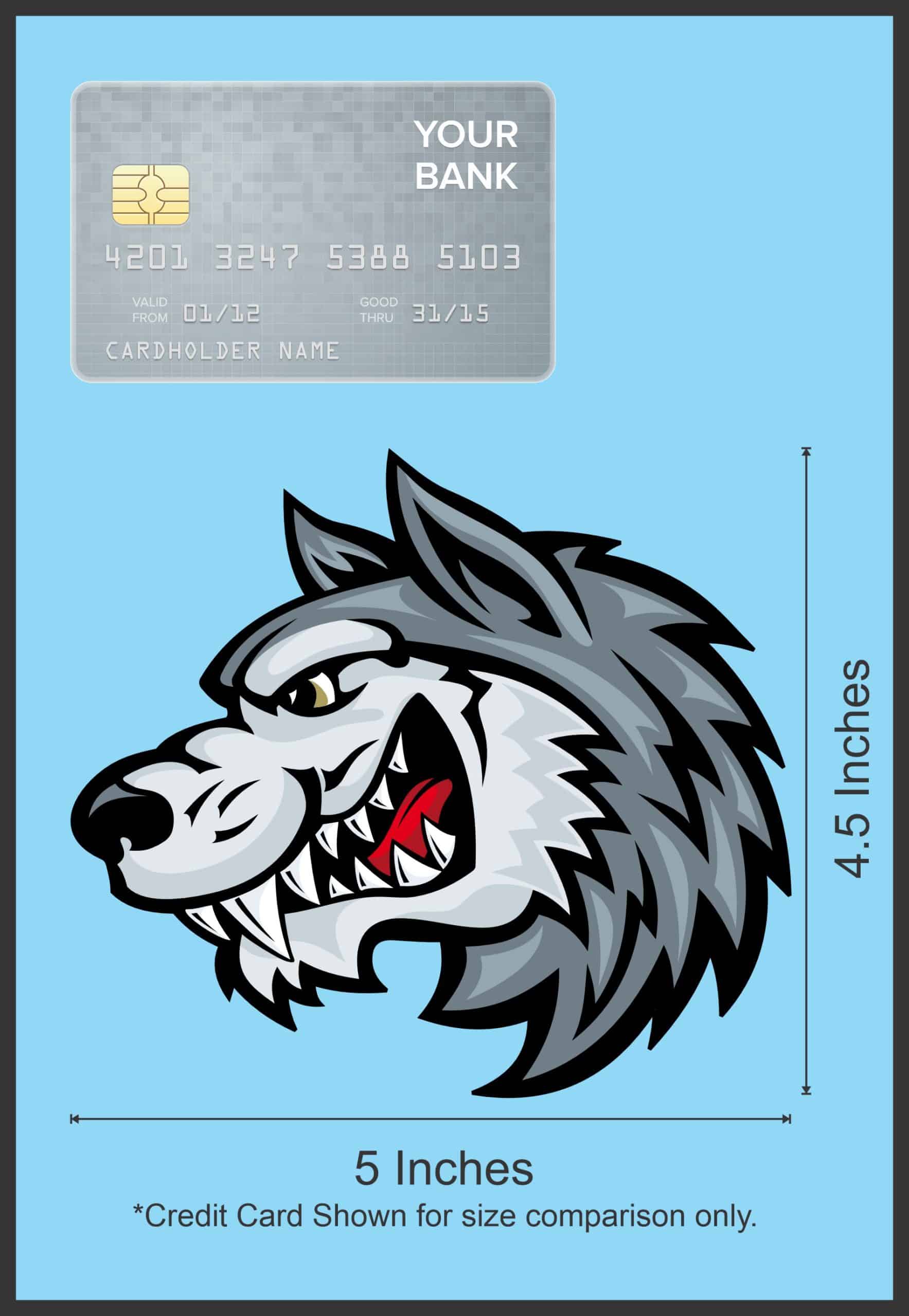 StickerTalk Left-Facing Wolf Mascot Sticker, 5 inches x 4.5 inches - Image 5