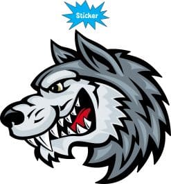 Alternative view of StickerTalk Left-Facing Wolf Mascot Sticker, 5 inches x 4.5 inches
