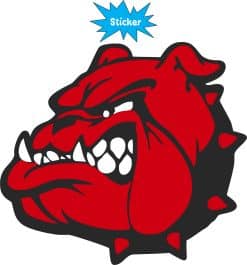 Alternative view of StickerTalk Red Left Facing Bulldog Sticker, 5 inches x 4.5 inches