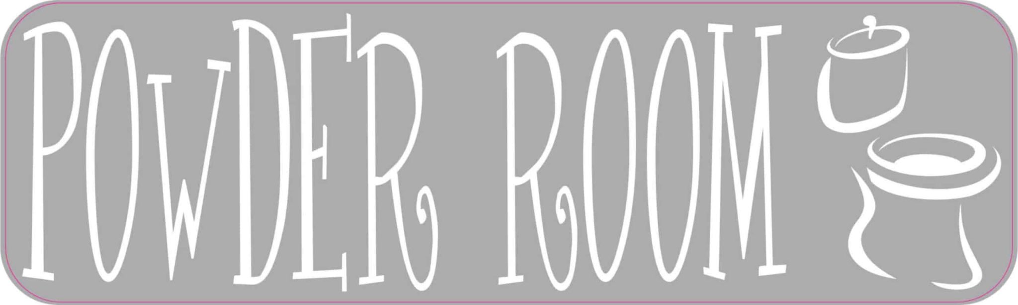 StickerTalk Gray Powder Room Sticker, 10 inches x 3 inches – StickerTalk®