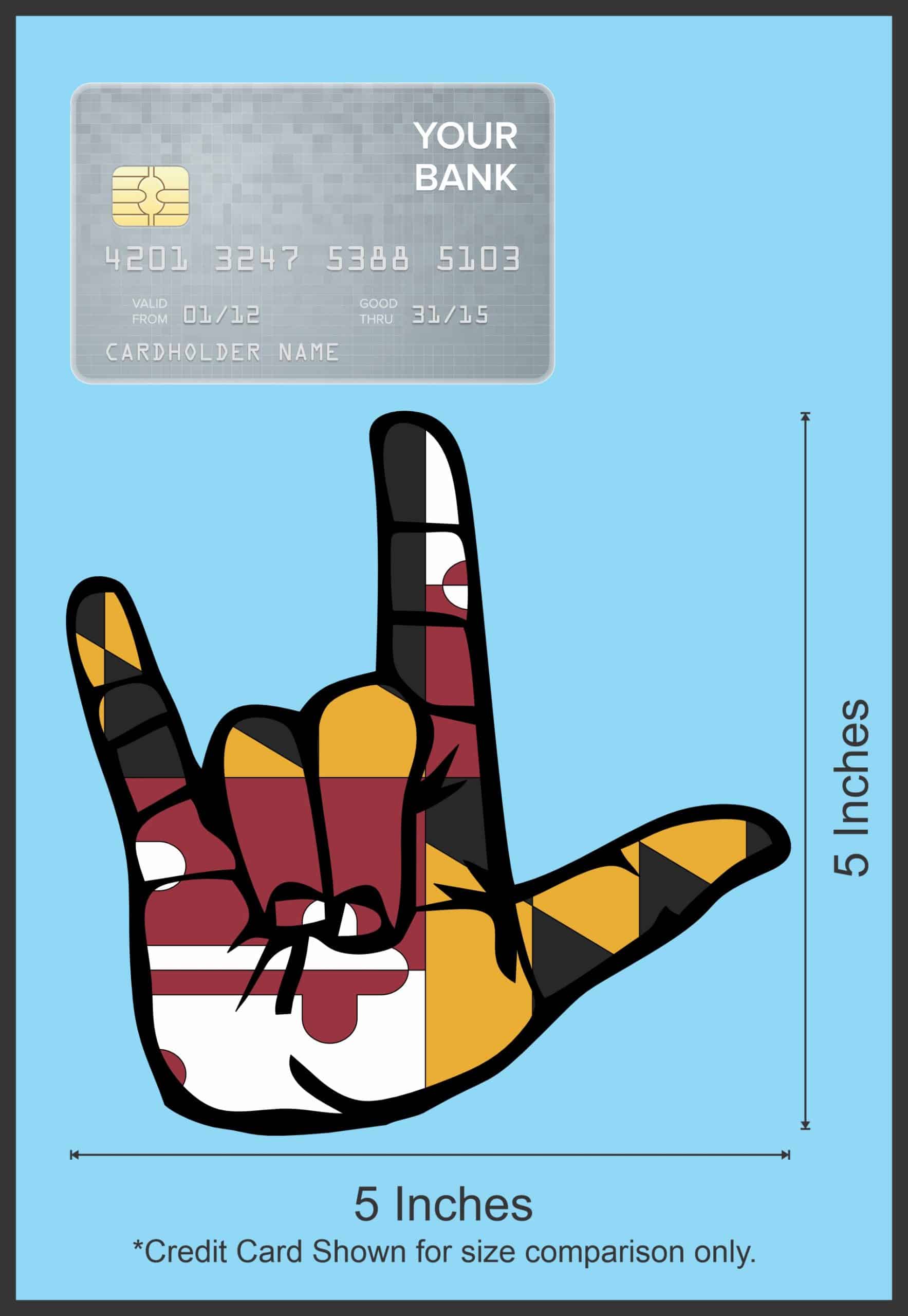 StickerTalk Maryland I Love You Hand Sticker, 5 inches x 5 inches - Image 6