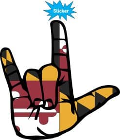 Alternative view of StickerTalk Maryland I Love You Hand Sticker, 5 inches x 5 inches