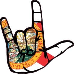 Florida I Love You Hand Sticker