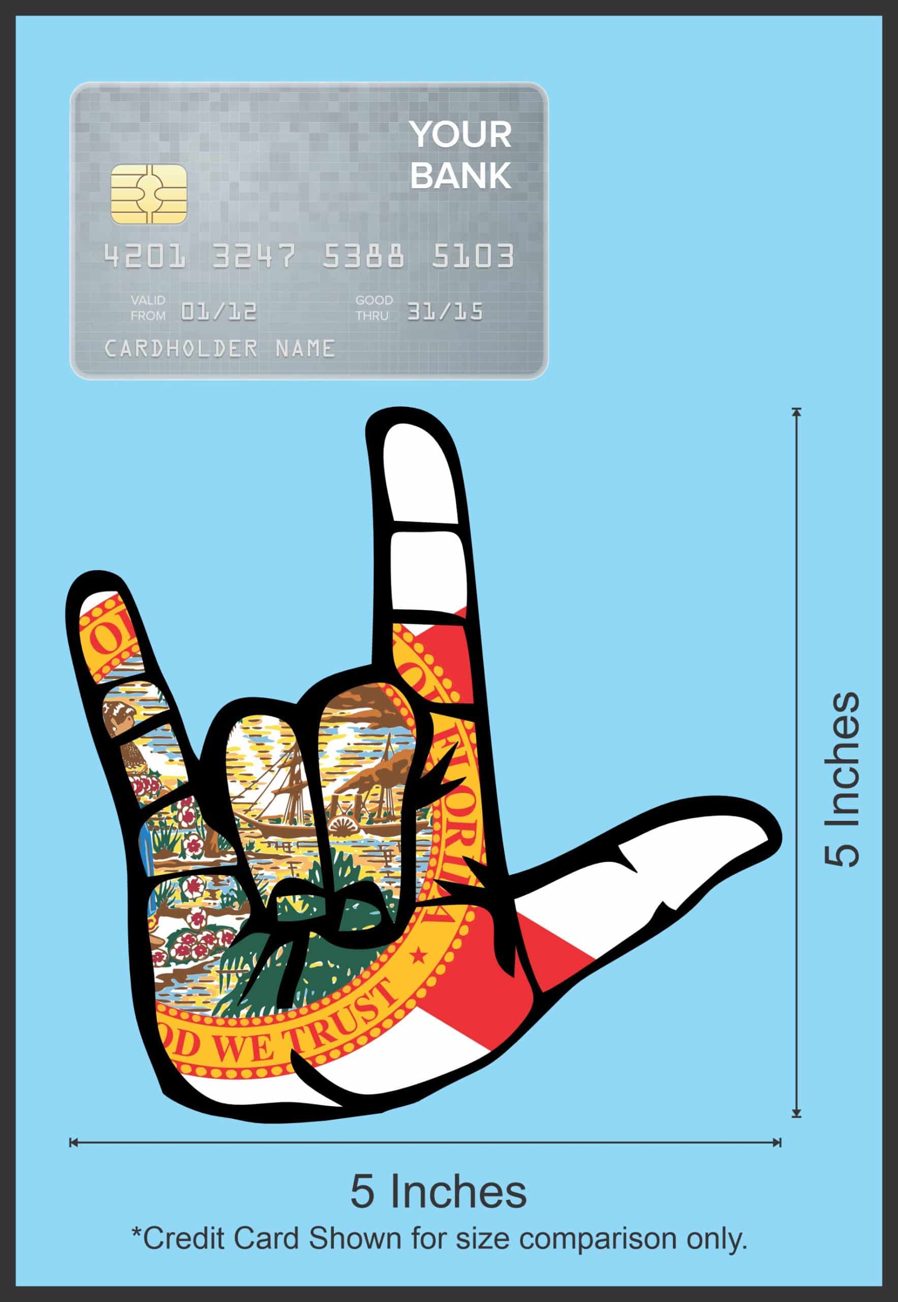 StickerTalk Florida I Love You Hand Sticker, 5 inches x 5 inches - Image 6