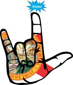 Alternative view of StickerTalk Florida I Love You Hand Sticker, 5 inches x 5 inches