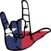 Texas Flag I Love You Hand Sticker