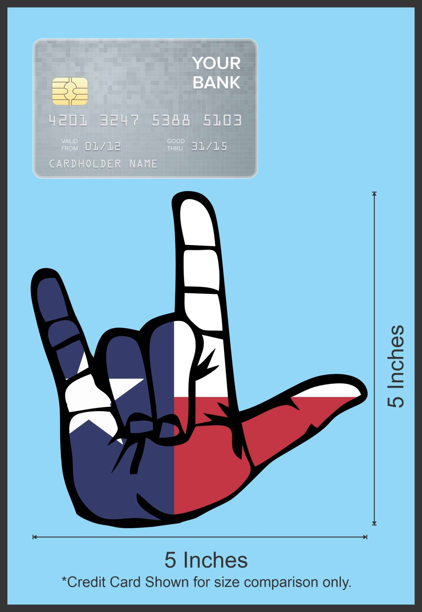 StickerTalk Texas Flag I Love You Hand Sticker, 5 inches x 5 inc - Image 6