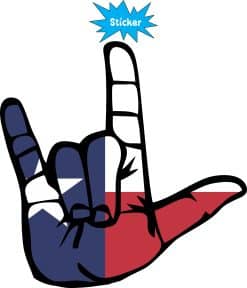 Alternative view of StickerTalk Texas Flag I Love You Hand Sticker, 5 inches x 5 inc