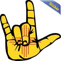 Alternative view of StickerTalk New Mexico I Love You Hand Sticker, 5 inches x 5 inches