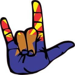 Arizona I Love You Hand Sticker