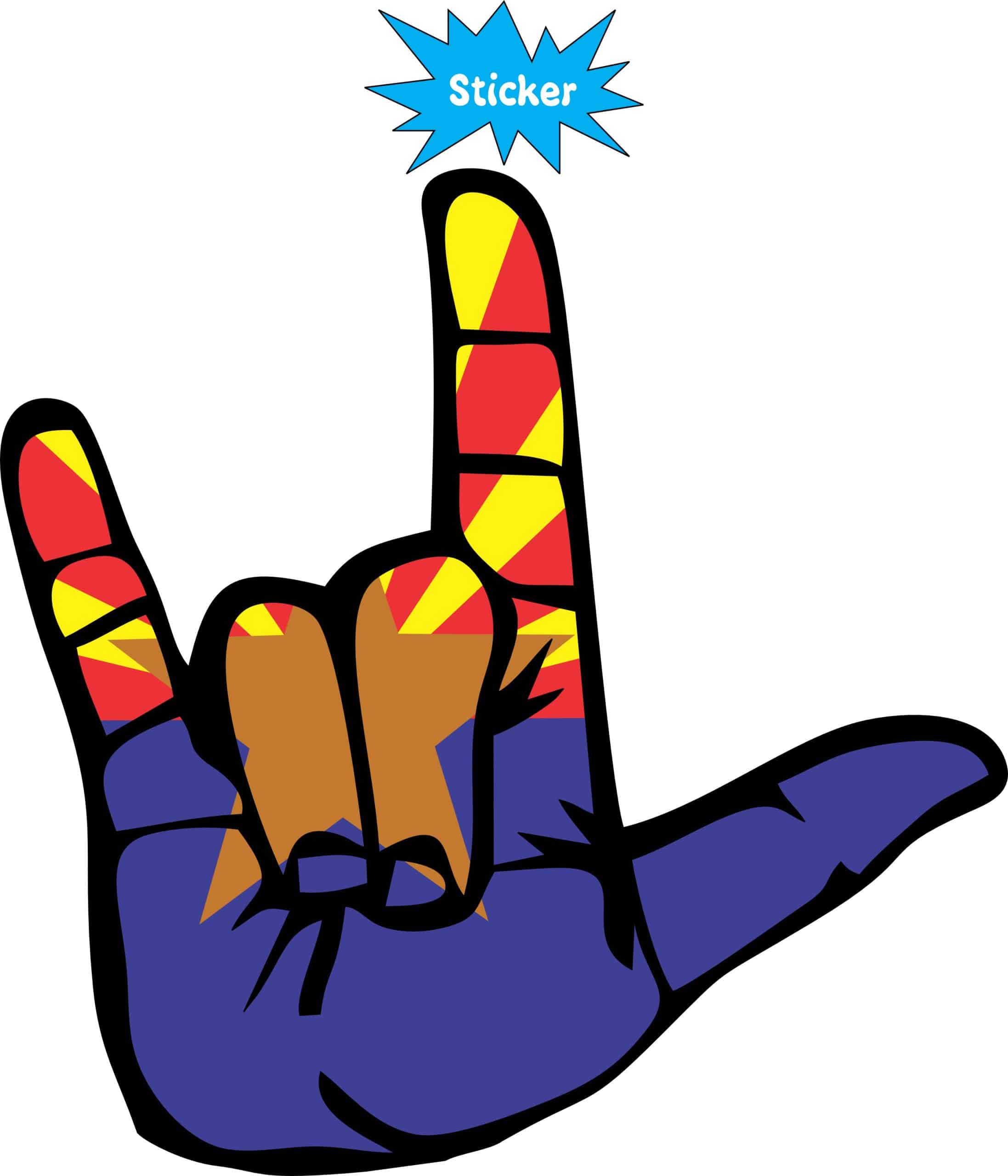 StickerTalk Arizona I Love You Hand Sticker, 5 inches x 5 inches - Image 2