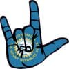 South Dakota I Love You Hand Sticker