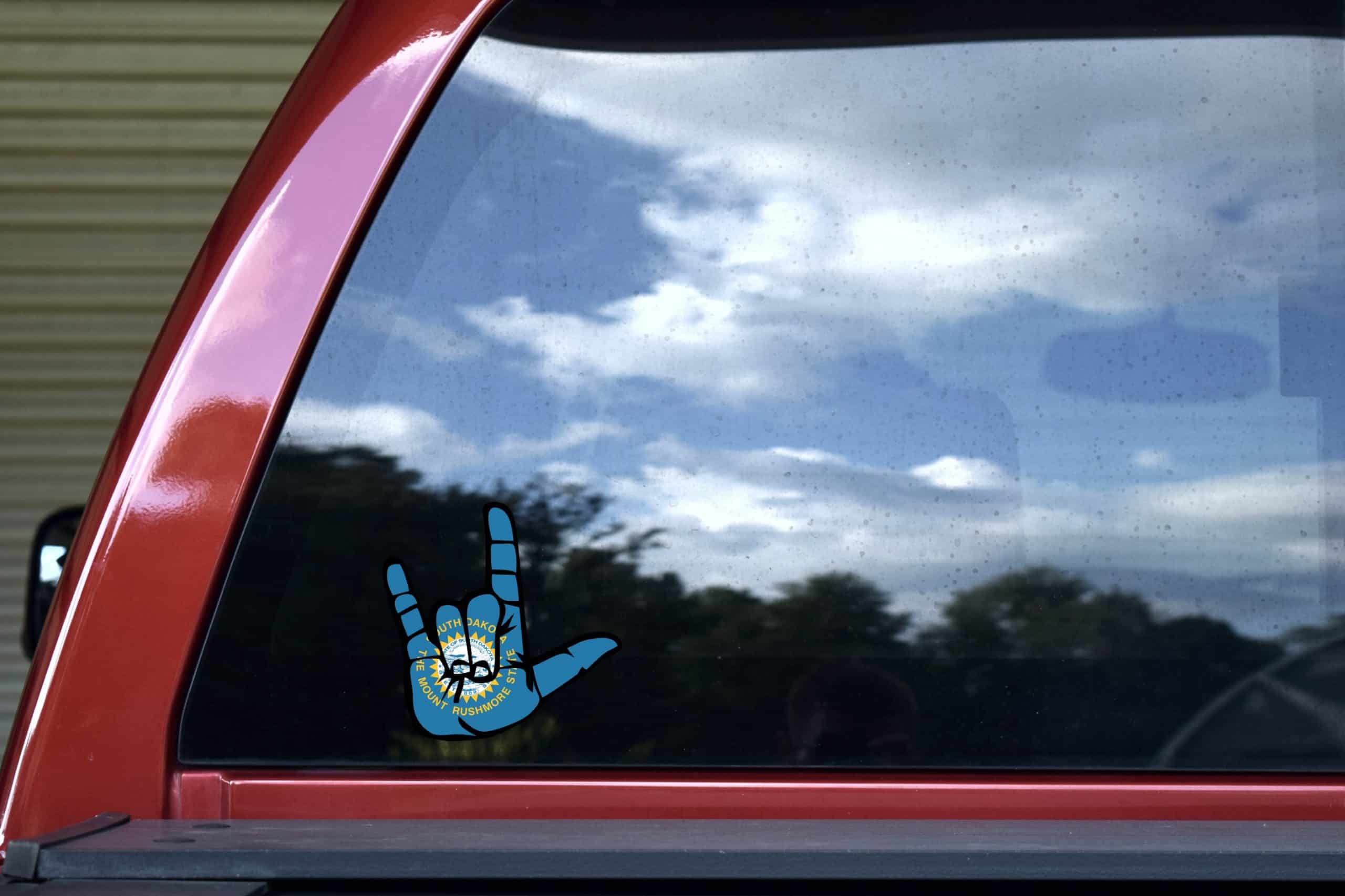 StickerTalk South Dakota I Love You Hand Sticker, 5 inches x 5 inches - Image 5