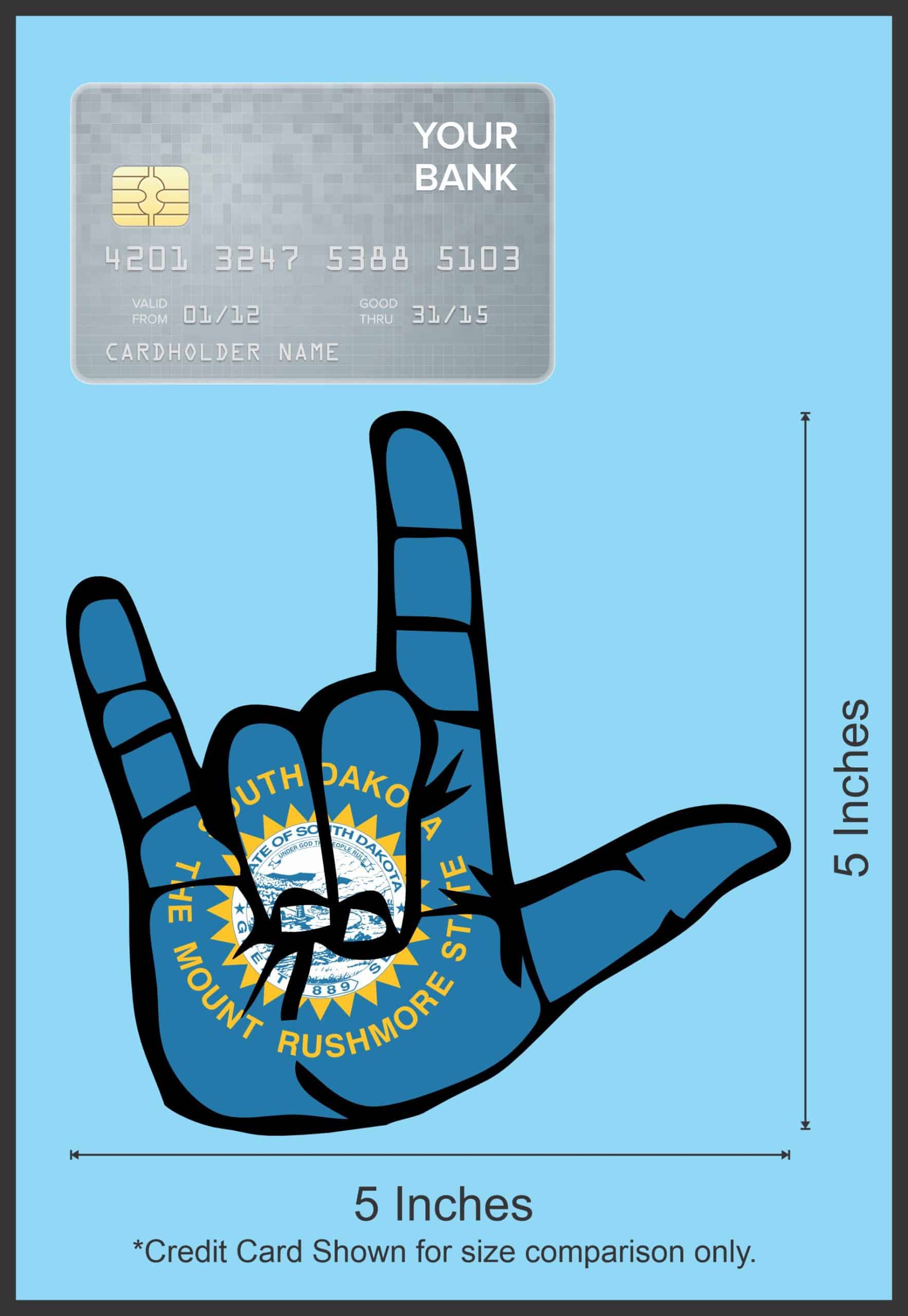 StickerTalk South Dakota I Love You Hand Sticker, 5 inches x 5 inches - Image 6