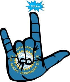 Alternative view of StickerTalk South Dakota I Love You Hand Sticker, 5 inches x 5 inches