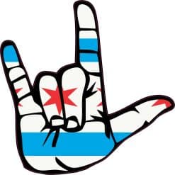 Chicago I Love You Hand Sticker