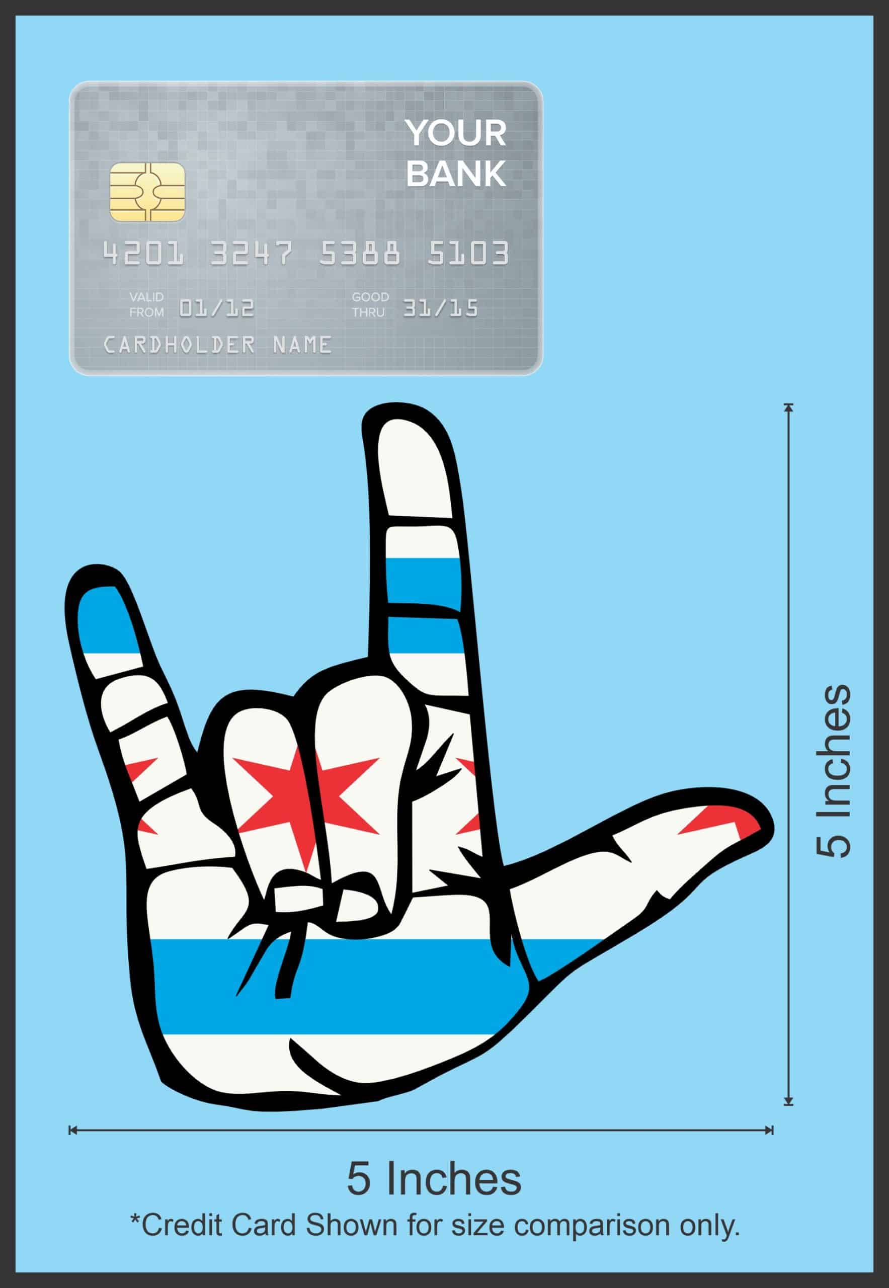 StickerTalk Chicago I Love You Hand Sticker, 5 inches x 5 inches - Image 6
