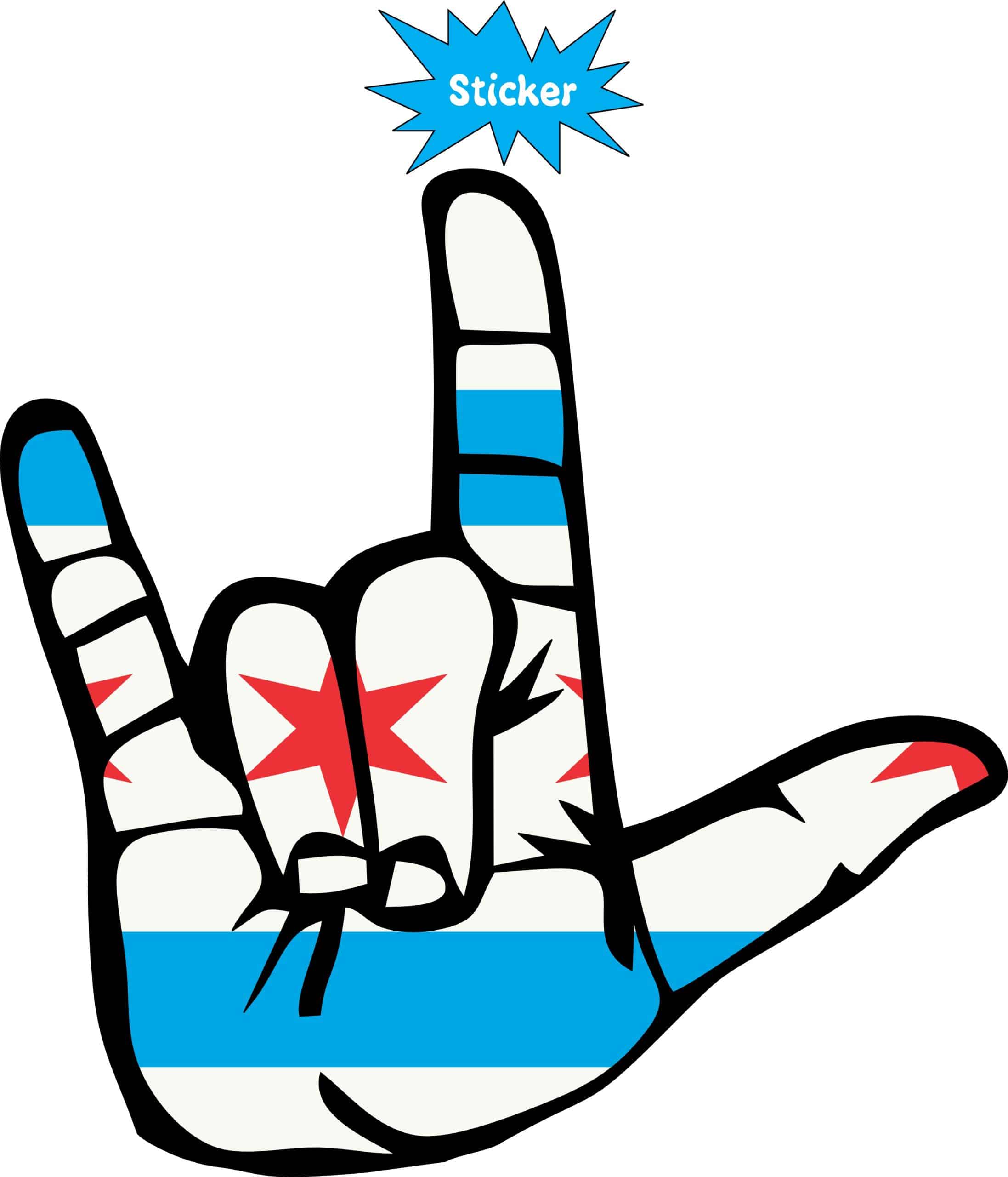 StickerTalk Chicago I Love You Hand Sticker, 5 inches x 5 inches - Image 3