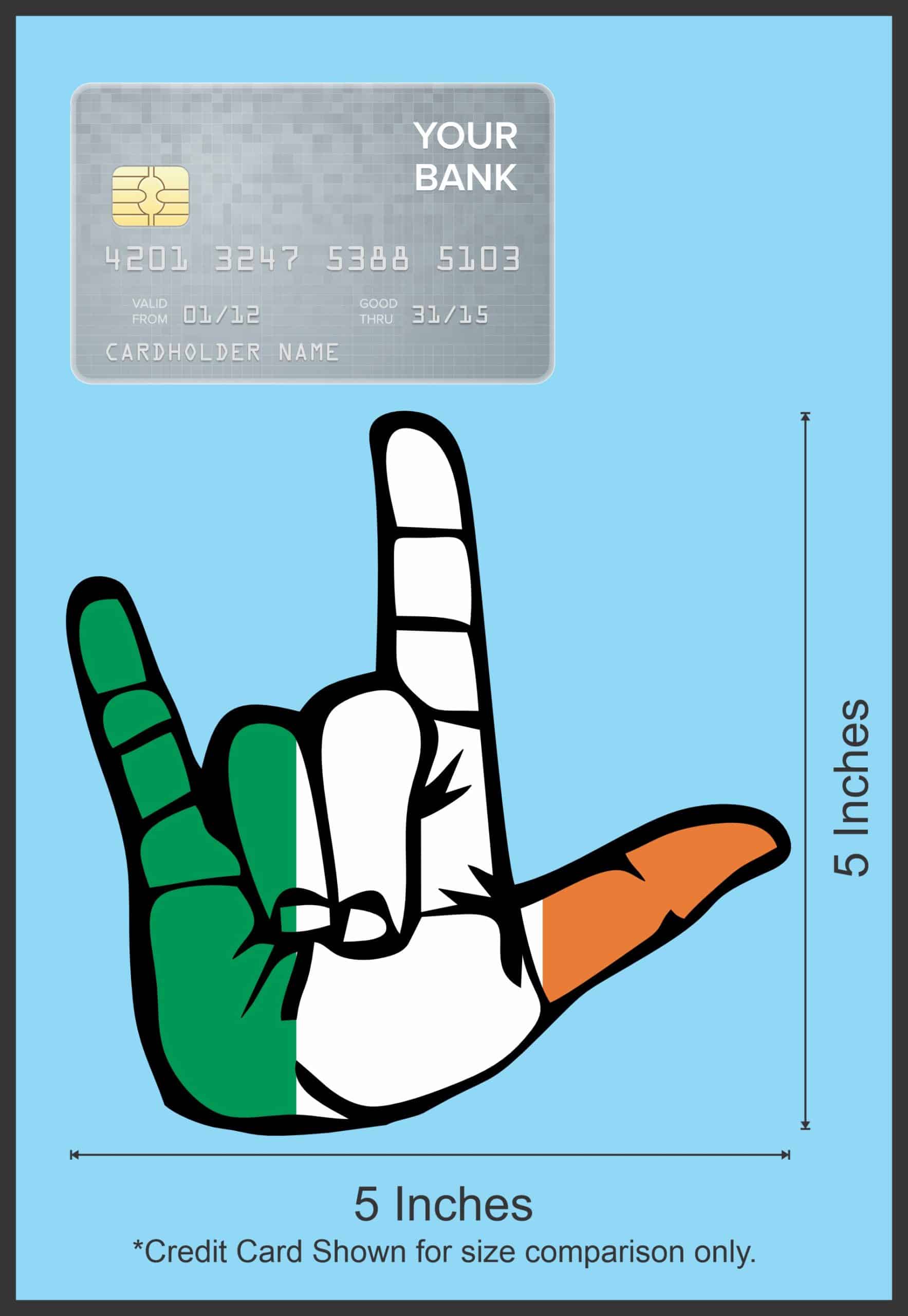 StickerTalk Ireland I Love You Hand Sticker, 5 inches x 5 inches - Image 6