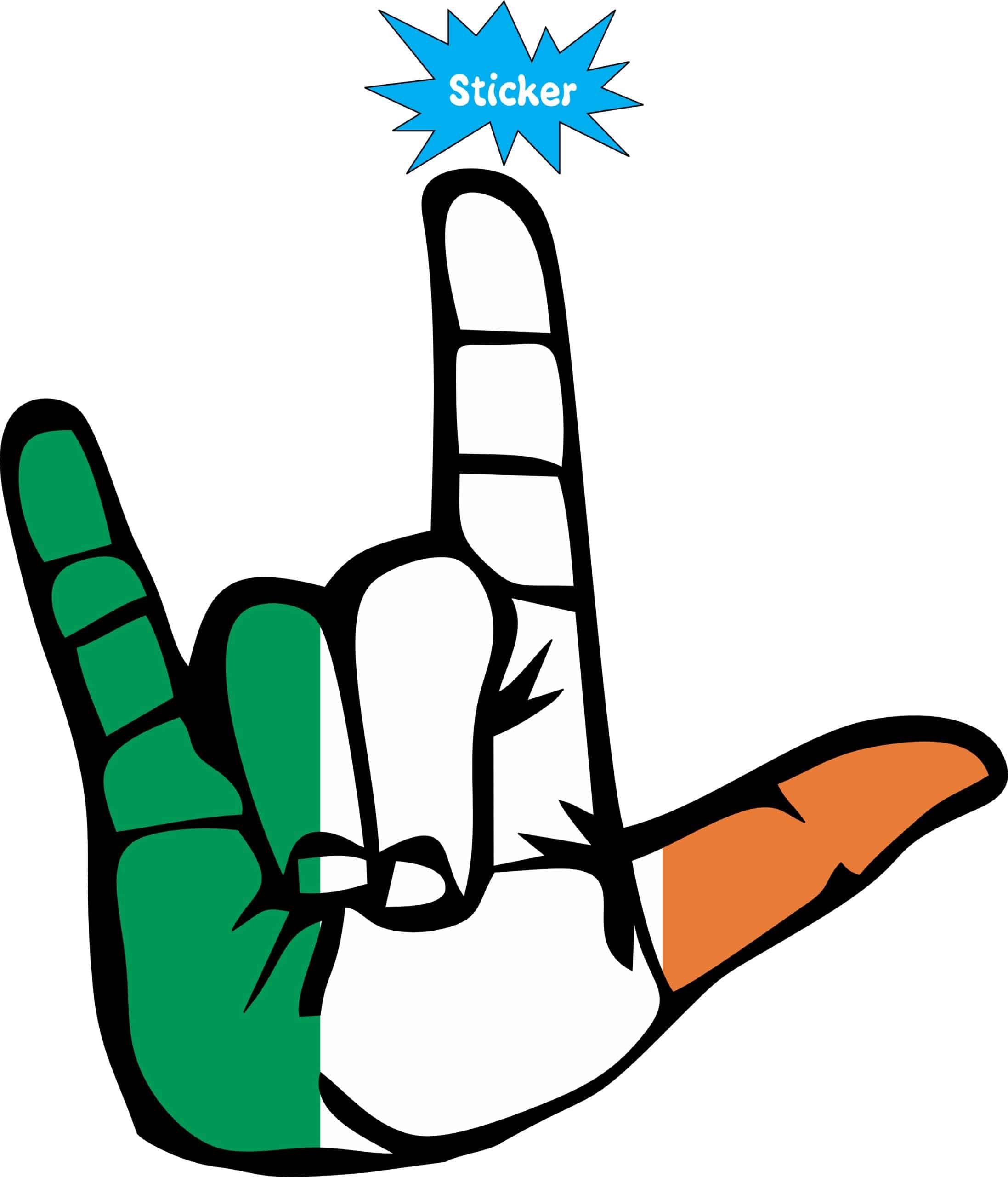 StickerTalk Ireland I Love You Hand Sticker, 5 inches x 5 inches - Image 3