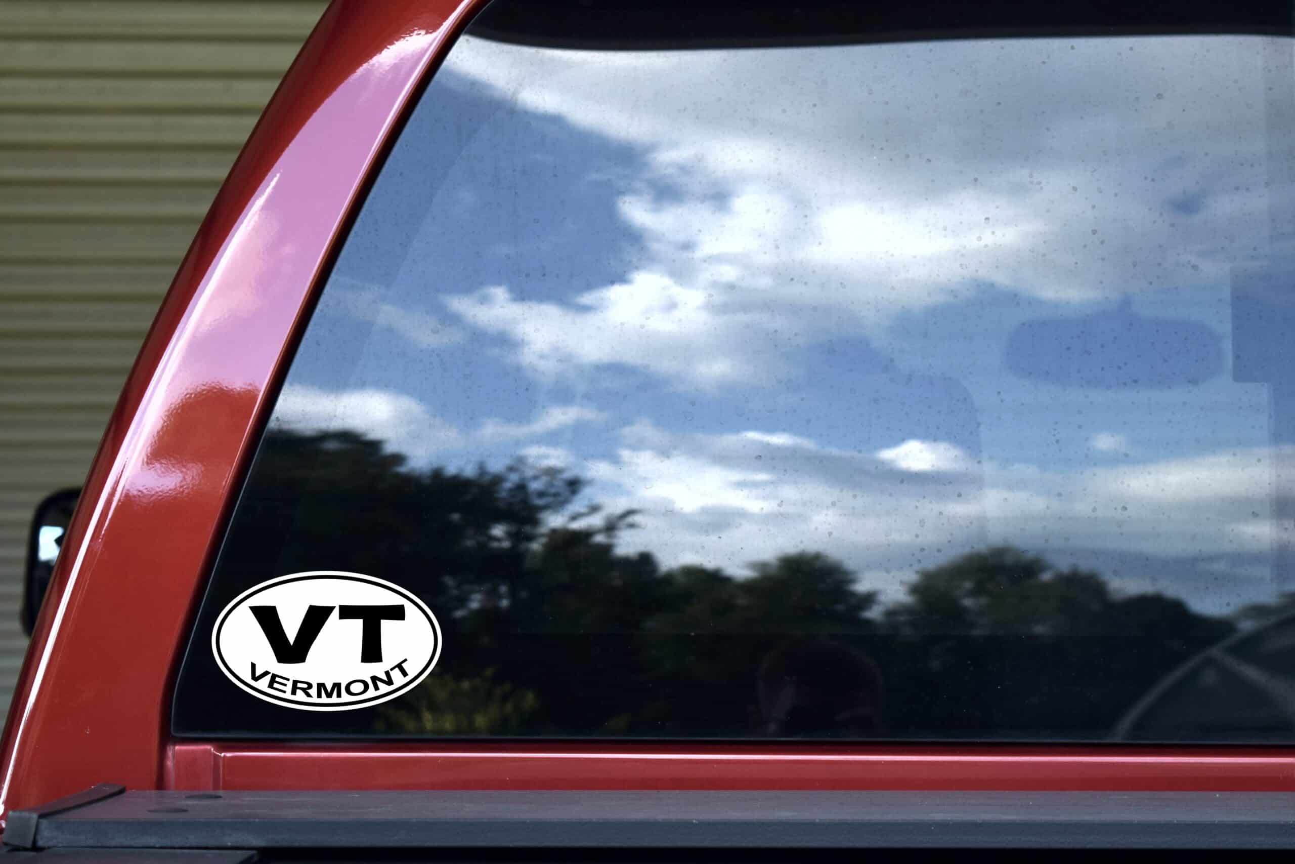 StickerTalk Oval Vermont Sticker, 5 inches x 3 inches