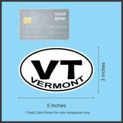 StickerTalk Oval Vermont Sticker, 5 inches x 3 inches