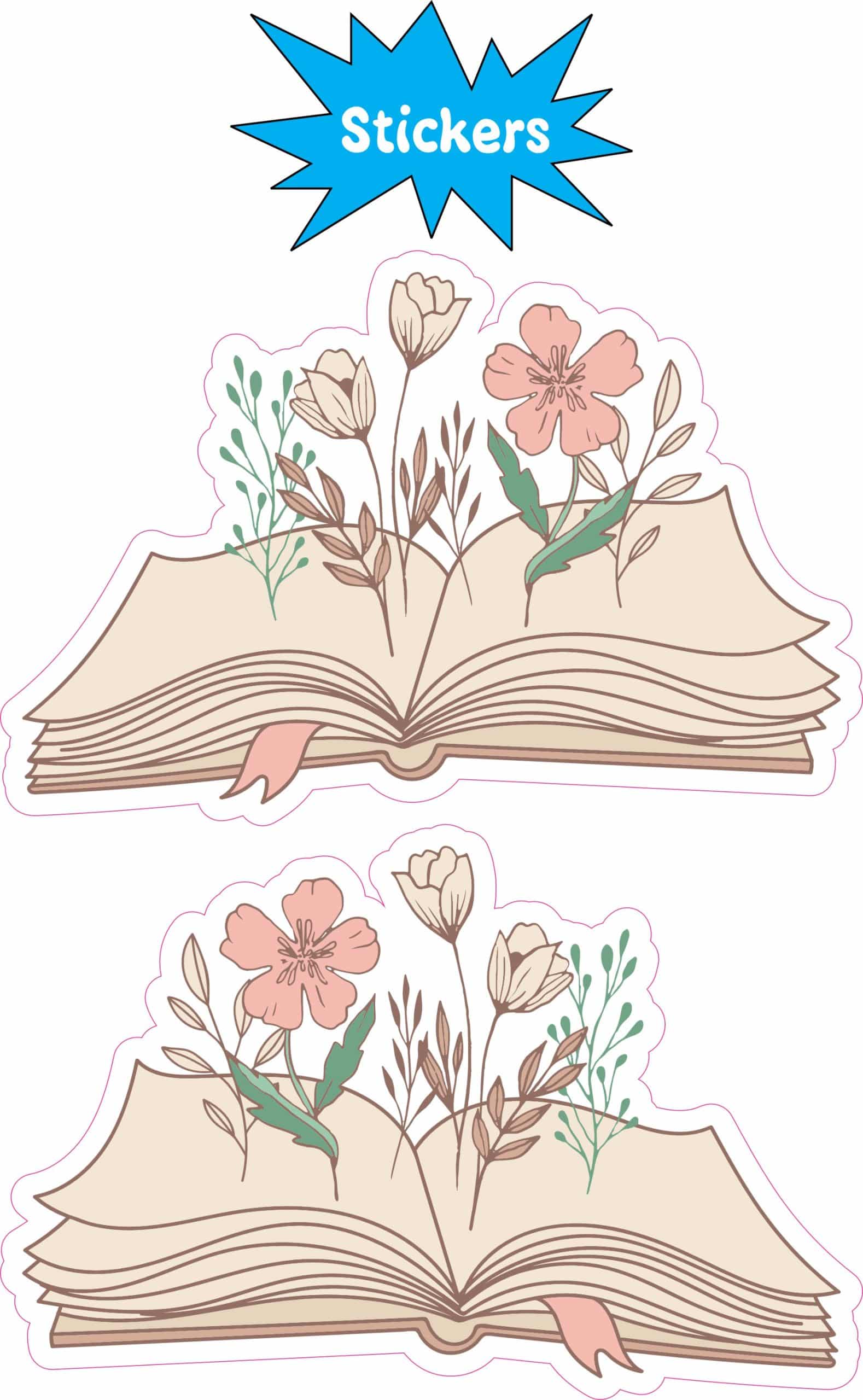 StickerTalk Mirrored Floral Storybook Stickers, 3 inches x 2 inches - Image 3