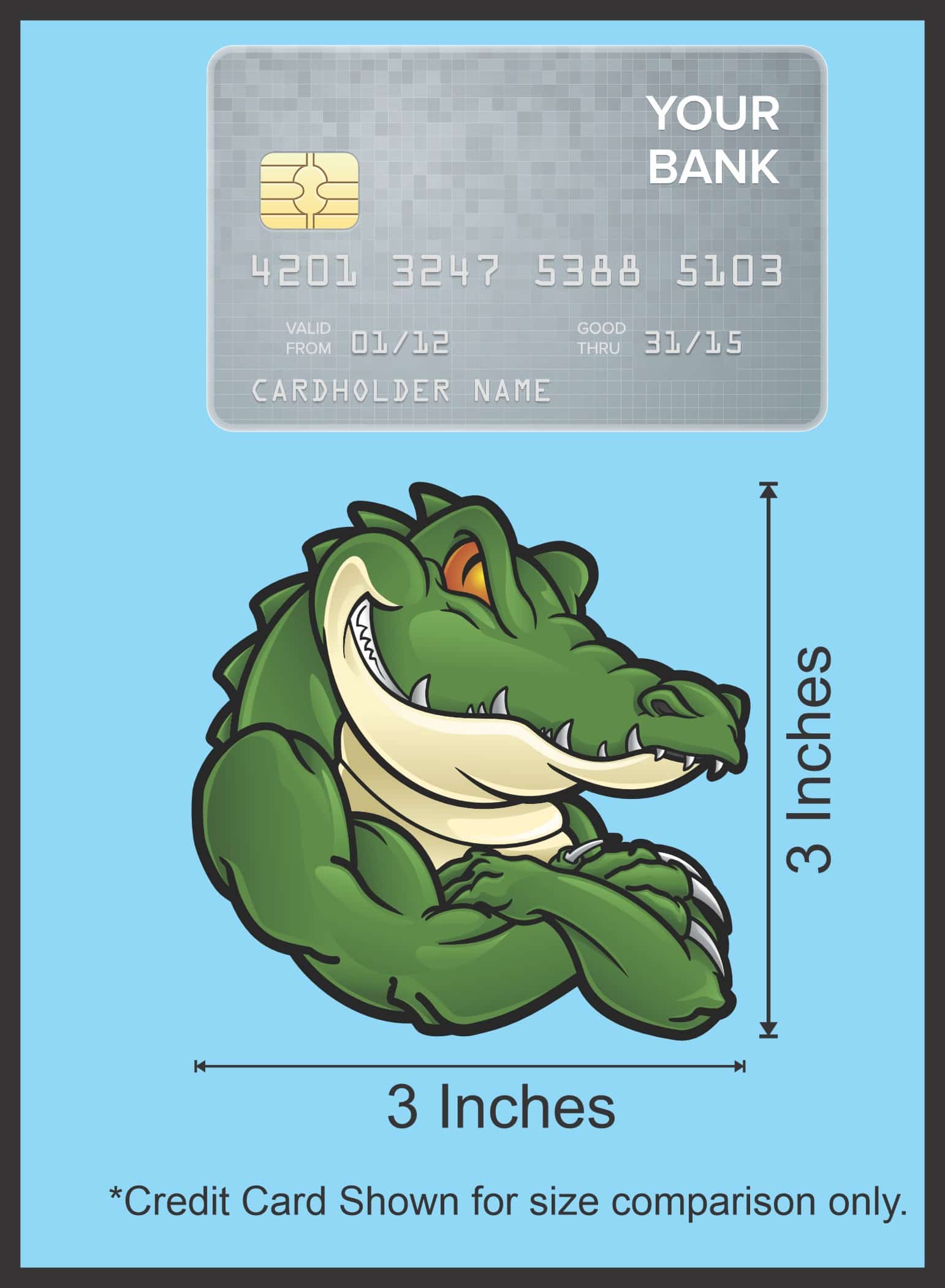 StickerTalk Crocodile Mascot Stickers, 3 inches x 3 inches - Image 8