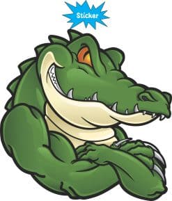 Alternative view of StickerTalk Crocodile Mascot Sticker, 5 inches x 5 inches