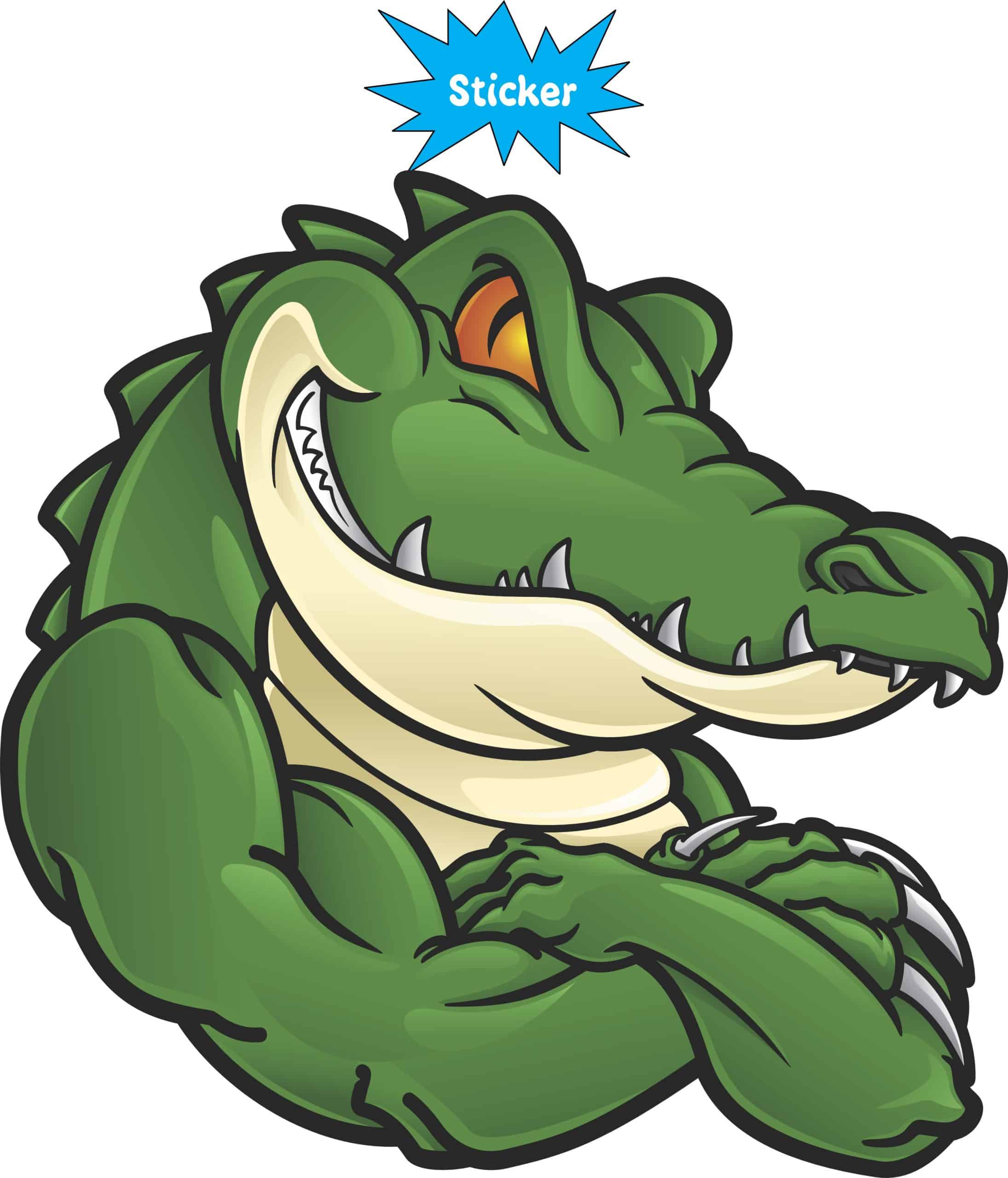 StickerTalk Crocodile Mascot Sticker, 5 inches x 5 inches - Image 2