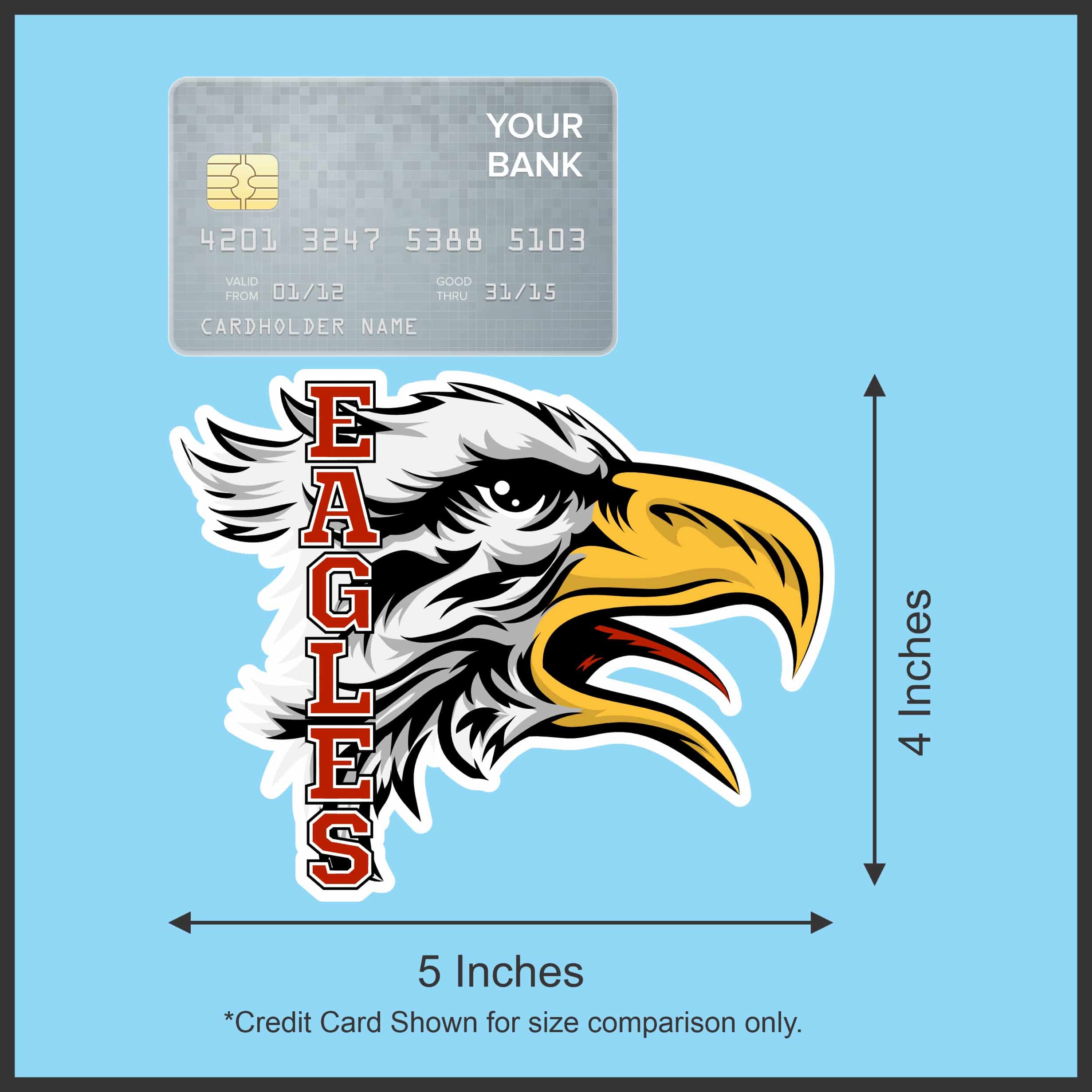 StickerTalk Red Eagle Mascot Sticker, 5 inches x 4 inches - Image 5