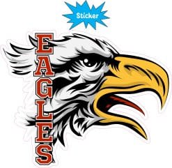 Alternative view of StickerTalk Red Eagle Mascot Sticker, 5 inches x 4 inches