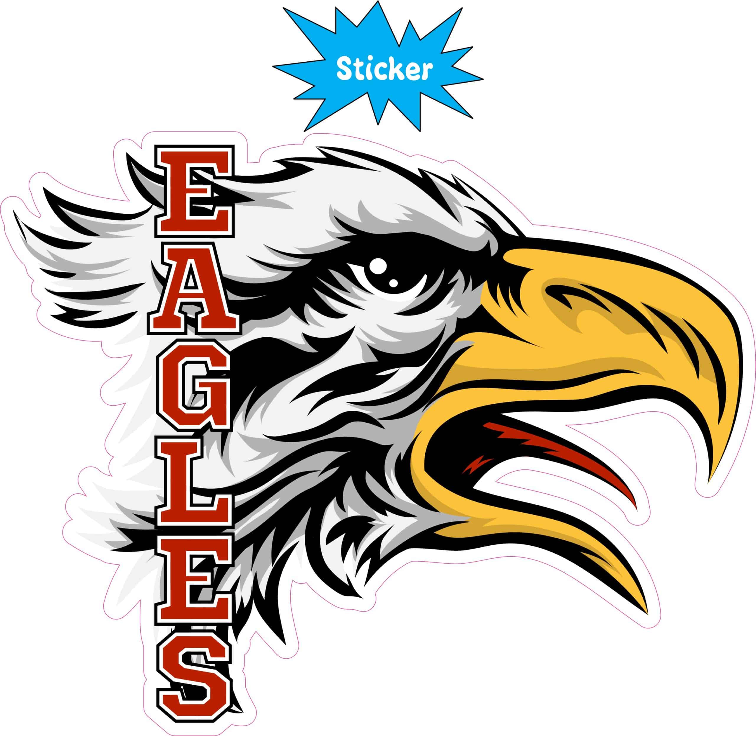 StickerTalk Red Eagle Mascot Sticker, 5 inches x 4 inches - Image 2