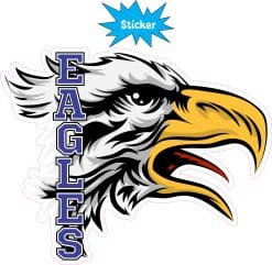 Alternative view of StickerTalk Blue Eagle Head Mascot, 5 inches x 4 inches